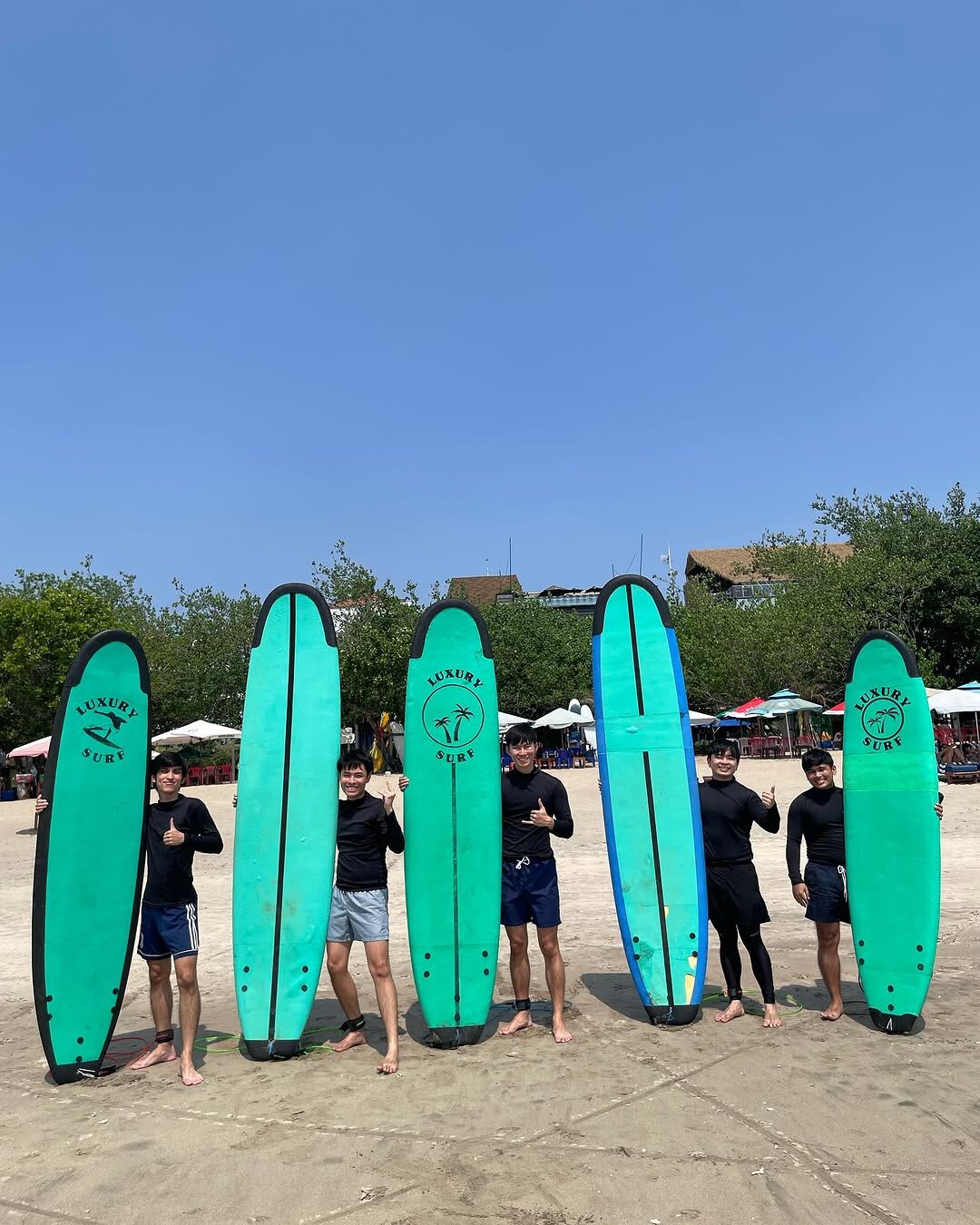 Group photo after successful surf lesson